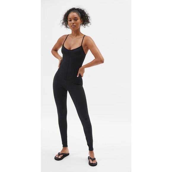 Live The Process Corset Bodysuit Black Small Jumpsuit Yoga Boning Strappy - Picture 1 of 9